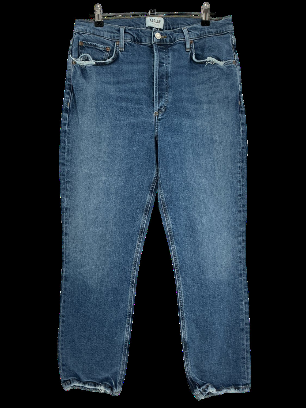 Agolde High Rise Straight Crop Blue Riley Denim Jeans Size 31